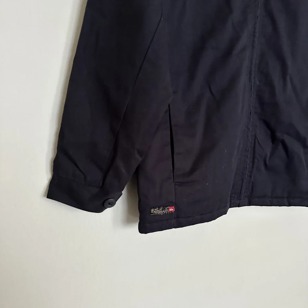 Quicksilver Black Full Zip Jacket Boys M Pockets Polyester Slightly‎ With Tags